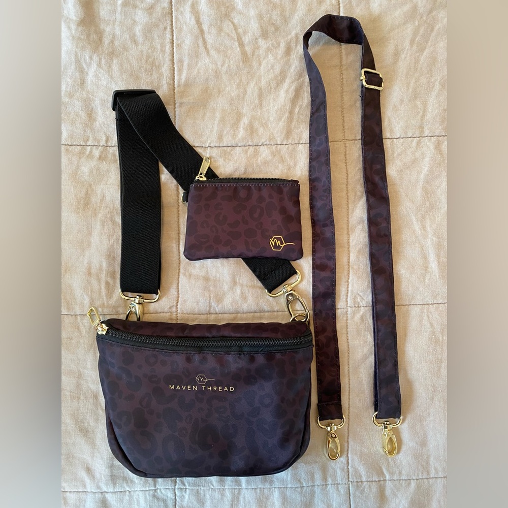 Maven Thread 3-in-1 Crossbody & sport wallet, grey leopard